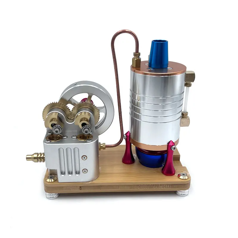 K007 Vertikaler Dampfmaschinen-Kit, Präzisionszylinder, Heizkessel, Metallmodell, experimentelles Spielzeug