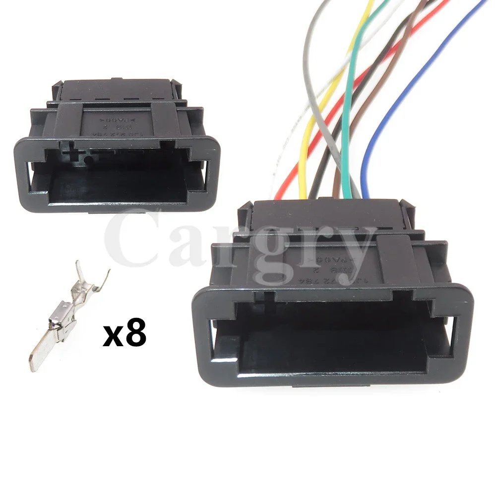 1 Set 8P 1J0972784 Car Unsealed Socket With Terminals AC Assembly Auto Electric Wiring Cable Connector For VW 1J0 972 784