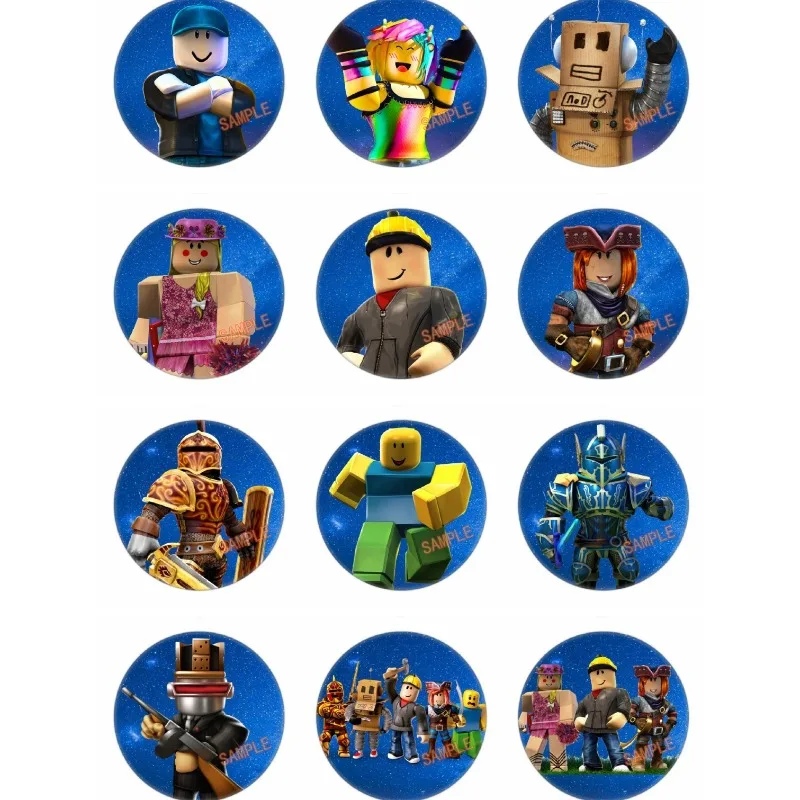 44 مللي متر لعبة Roblox تحت عنوان 12 قطعة شارات صفيح بروش الفتيات للملابس وحقيبة ملحقات الاطفال حفلة عيد ميلاد الديكور المورد #2