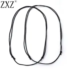 ZXZ 5pcs Black Adjustable Wax Cotton Slide Cord Necklace 1.5mm