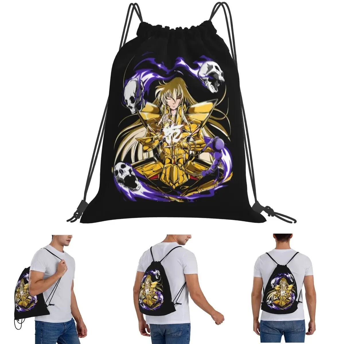 

Рюкзаки Knights Of The Zodiac Saint Seiya, повседневные портативные сумки на шнурке, спортивная сумка, сумки для книг для мужчин и женщин, студентов