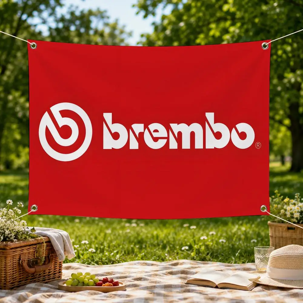 Automotive B-Brembo Flags Wall Hanging Flag Banner for Bedroom Dorm Living Room Party Festival Camping Indoor Outdoor Decor
