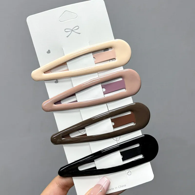 4 Stück Modische Große 10cm Niedliche Schwarze BB-Haarspangen für Mädchen, Frauen, Kinder und Damen - Koreanische Haaraccessoires – Detail 2
