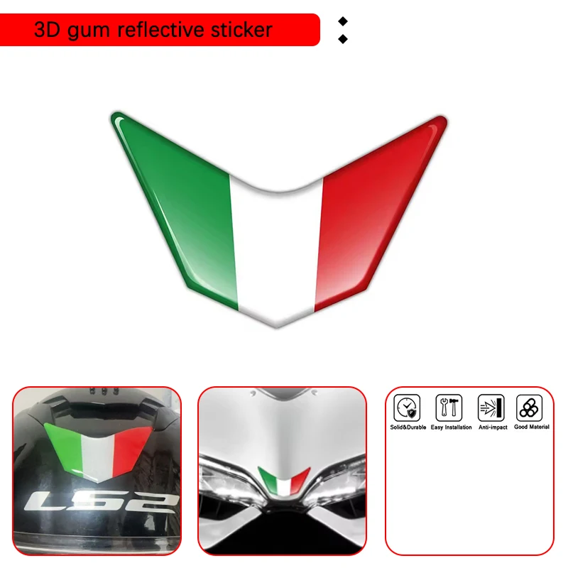 

For 959/969/V4 Aprilia RSV4 Benelli Vespa Waterproof Epoxy resin Decal 3D Reflective italy Flag Motorcycle Sticker Fit
