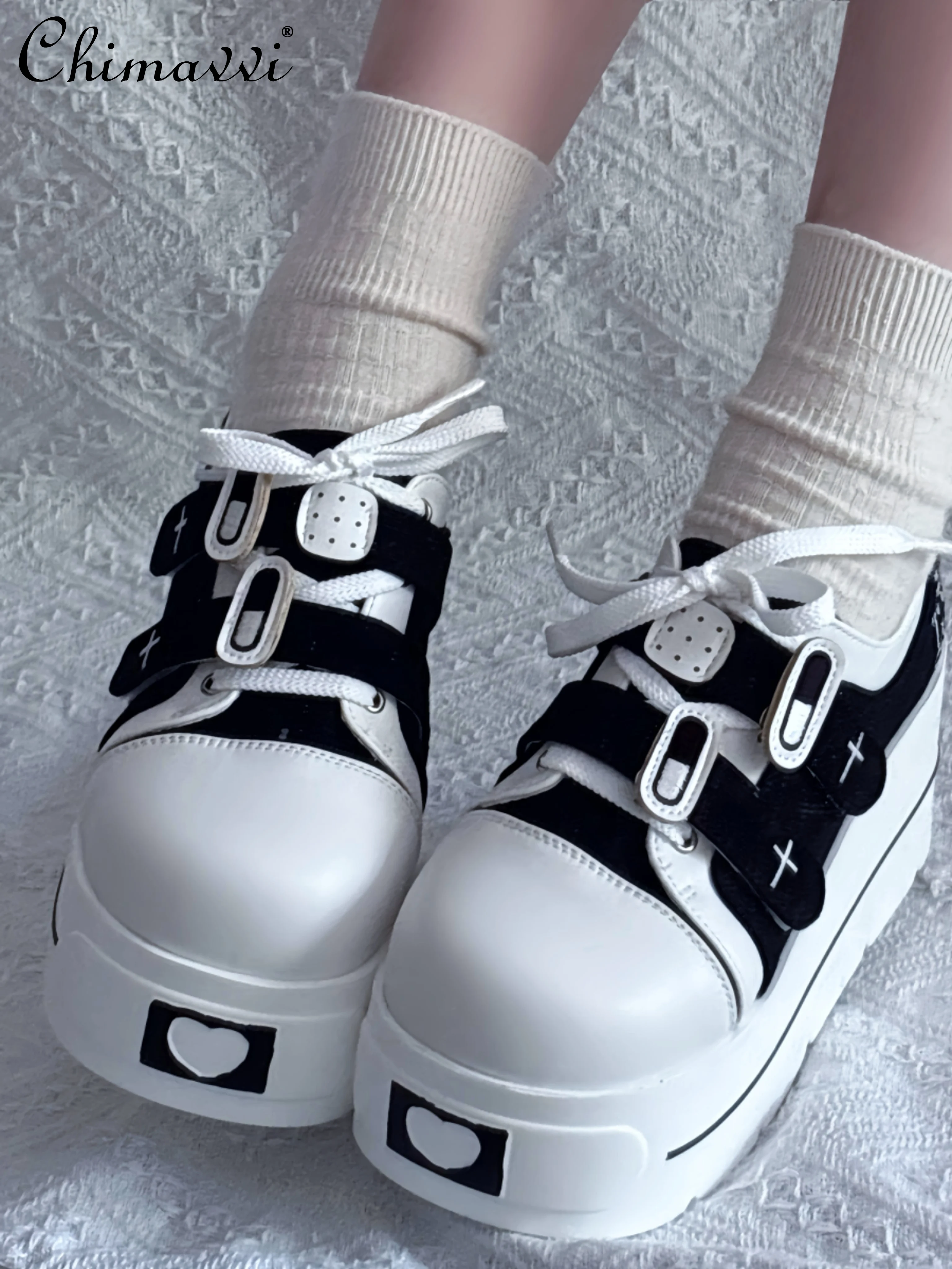 

Original Subculture Versatile Girl Platform Canvas Shoes Japanese New Water Color Student Girl Versatile Kawaii Casual Shoes