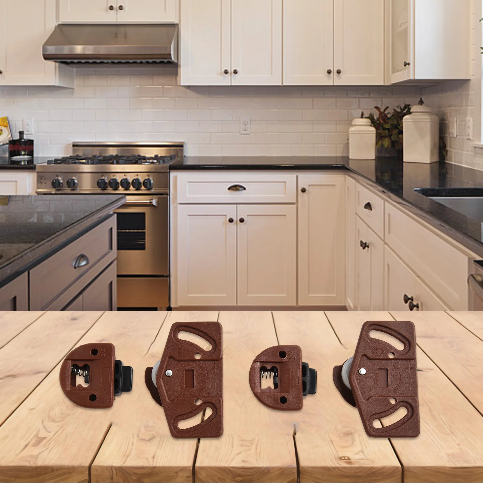 دليل انزلاق الأثاث عجلة بيضاء بنية اللون عجلة تروس خزانة الملابس الأثاث الداخلي الوصول إلى انزلاق هادئ عملية سلسة #4