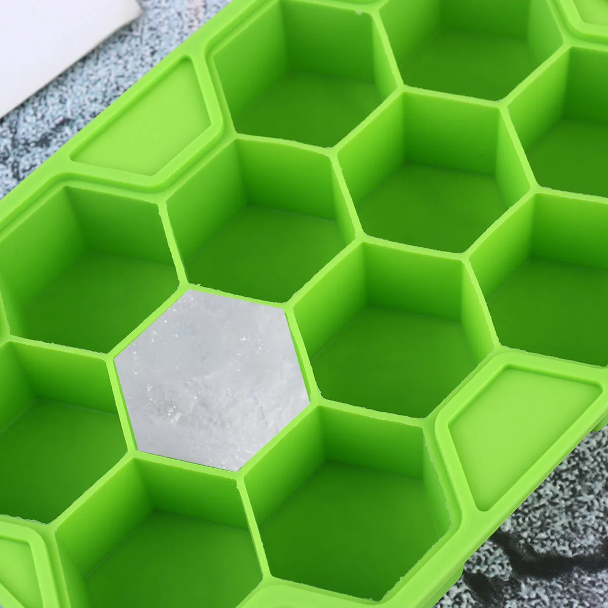 

12 Grids Ice Mold Honeycomb Shape Silicone Tray for Home Kitchen Use Yellow Color Easy Clean Reusable Ice Making Mould Pudding
