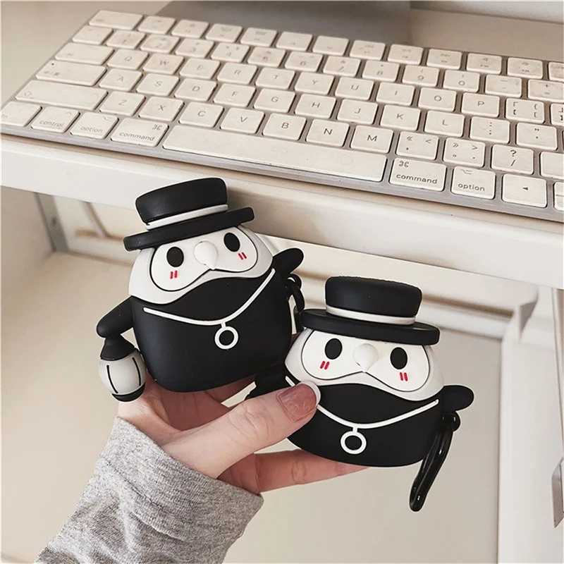 3D Cute Cartoon Doctor Schnabel Earphone Case For Airpods Pro 2022 Silicone Shockproof Cover For Airpods 2 3 2021 Charging Box