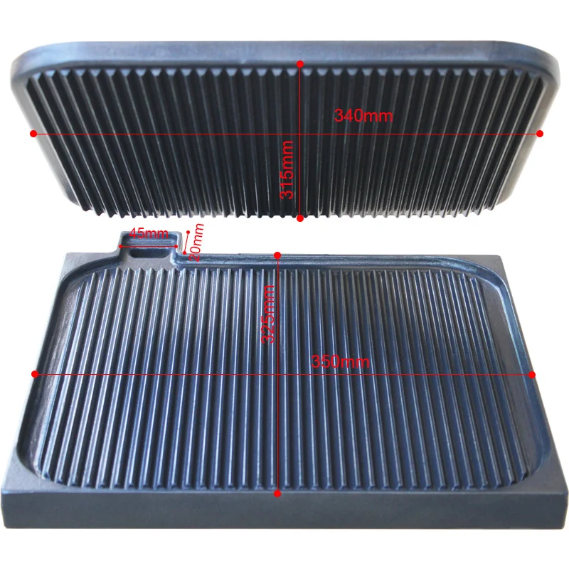 9 Slices Commercial Panini Bread Grill Full Pit Toaster with Upper and Bottom Heating Press Oven