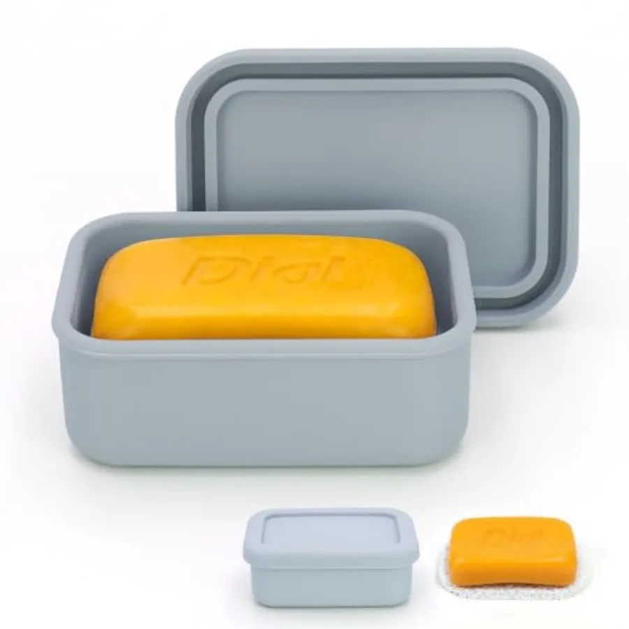 

Enhanced Leak-Proof Silicone Soap Case with Drainage Layer. Portable Travel Soap Container for Camping, Gym.Shatterproof Compac
