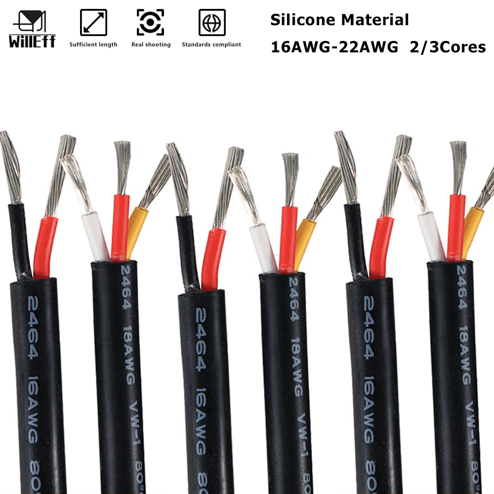 Silicone Wire Jacket Cable Super Soft Heat Resistance Electrical Wires Silicone sheath Flexible Cord For Power supply audio