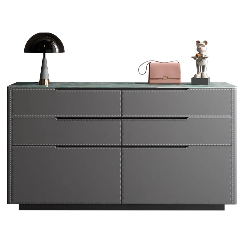 

Italian minimalist saddle leather, side cabinet, solid wood, porch, living room, against the wall, storage