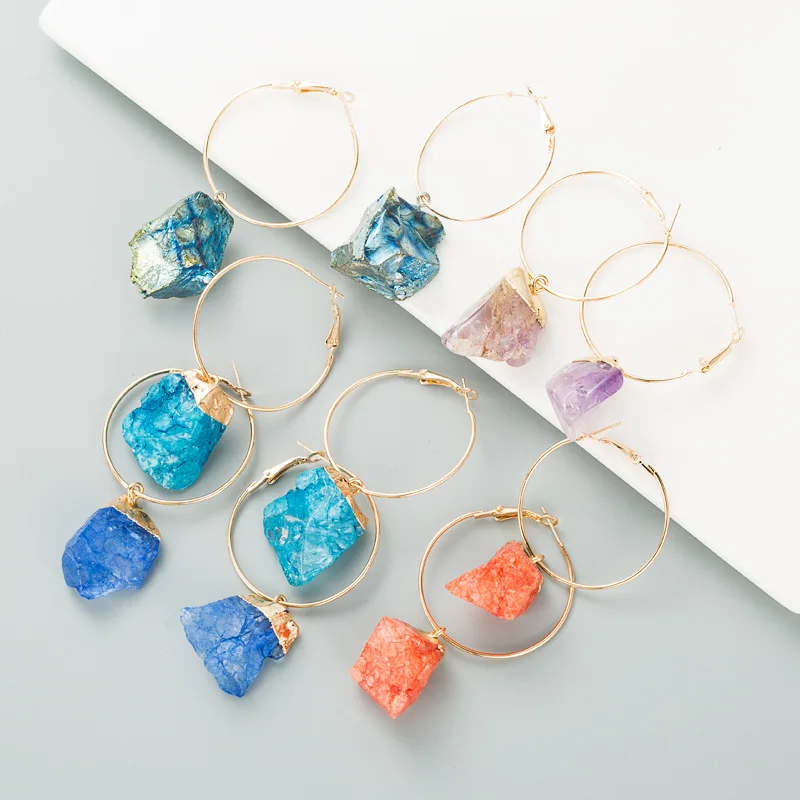 Fashion trend earrings Natural stone crystal bud crystal cluster earrings Women's banquet earrings