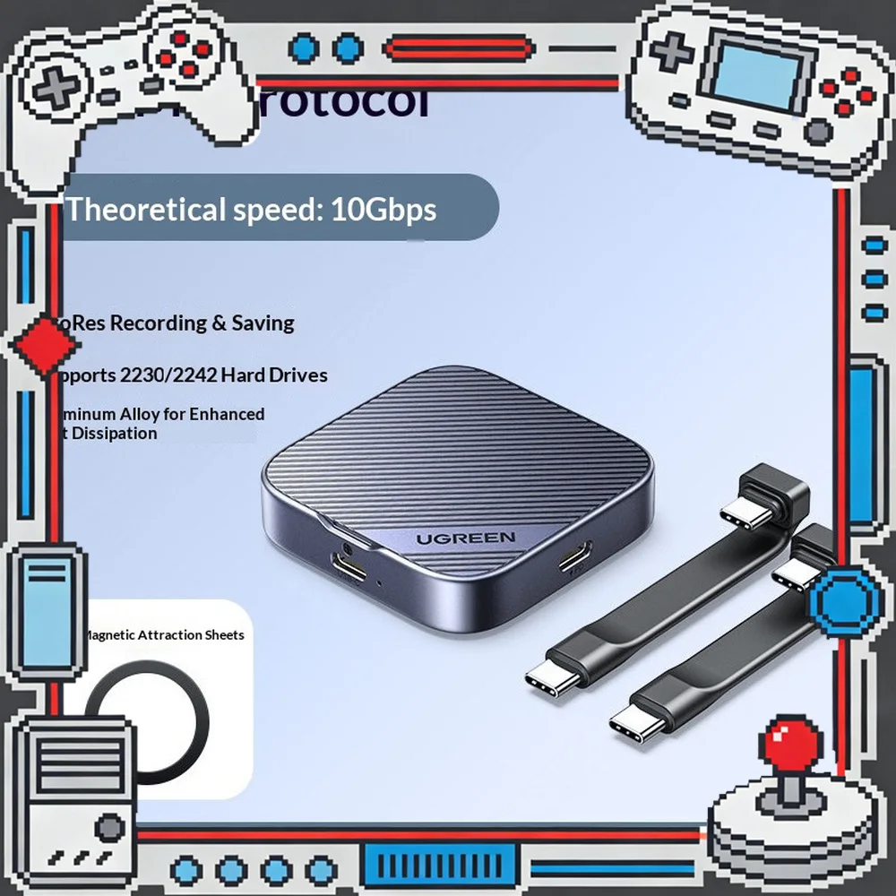 UGREEN 45367 CM899 Magnetic M.2 NVMe SSD Enclosure 10Gbps for iPhone 16 15 ProRes 2230 2242.