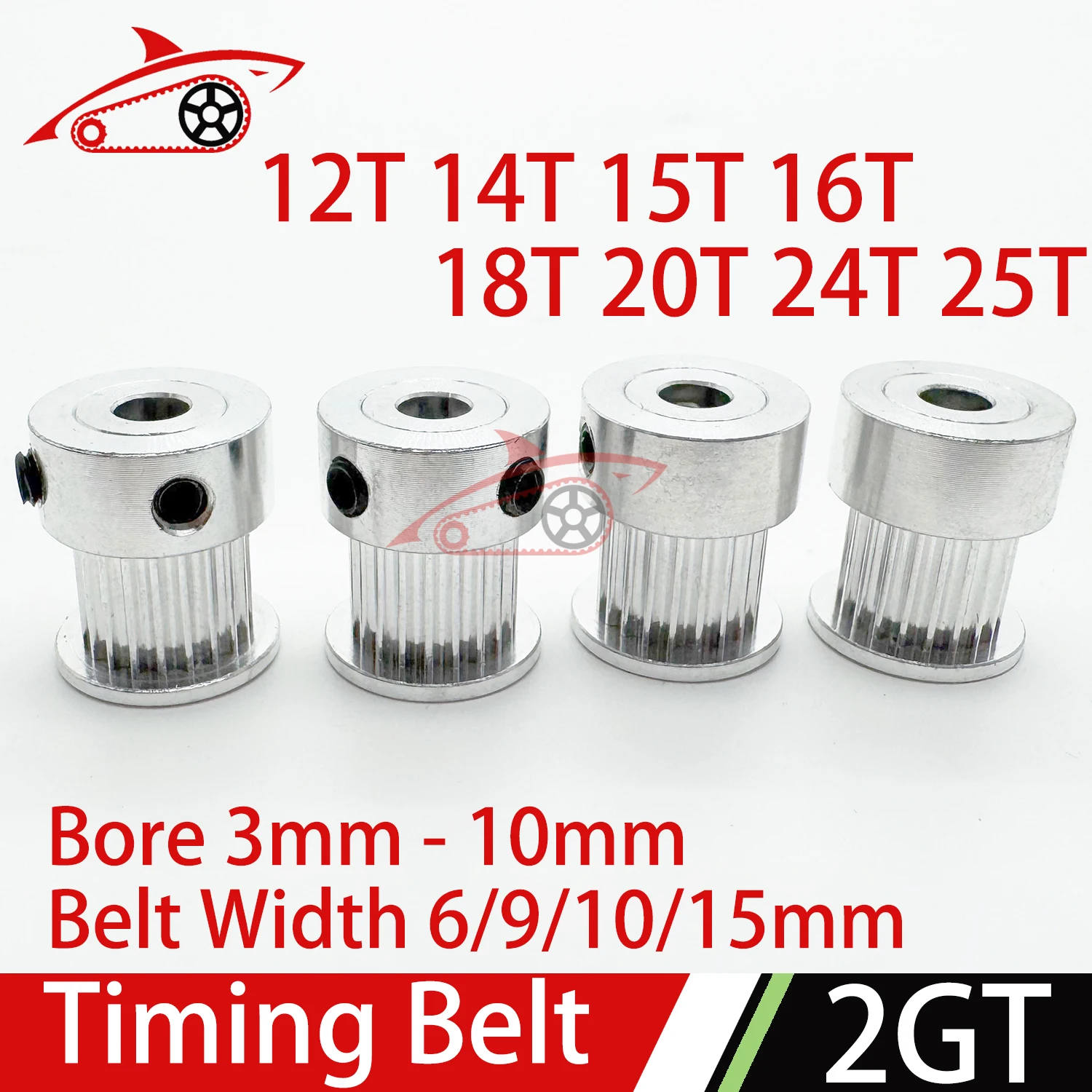 2GT Timing Pulley 12Teeth 14Teeth 15Teeth 16Teeth 18Teeth 20Teeth 24Teeth 25T Pulley 2M Synchronous Wheel 2MGT GT2 Belt Pulley