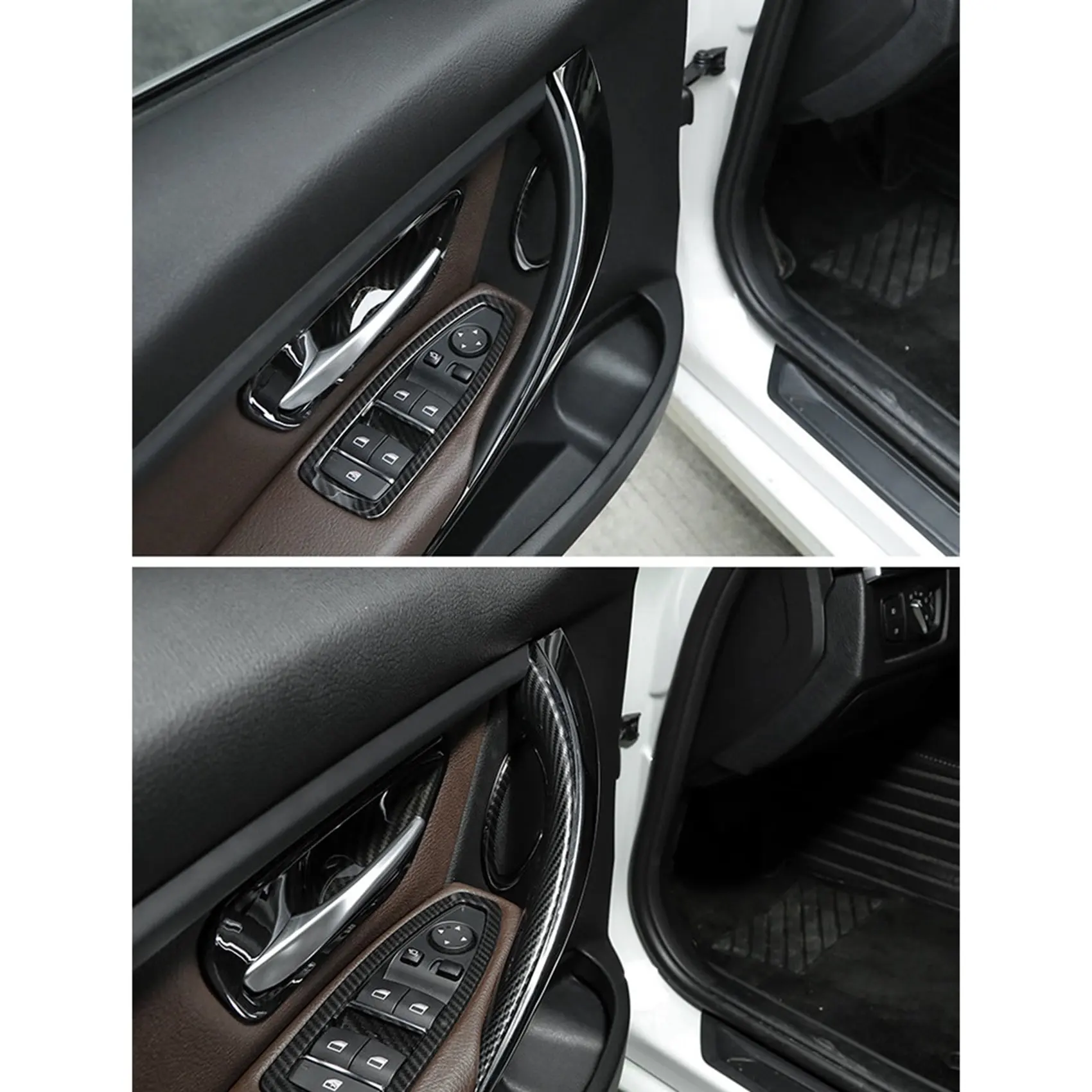 

4Pcs ABS Interior Door Handle Pull Protective Cover For -BMW 3 4 Series 3 Series GT F30 F35 2013-2019