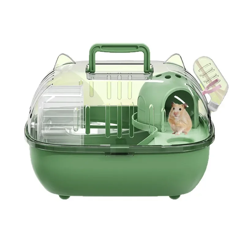 Hamster Cage Luxury Villa Transparent Portable Travel Carrier Escape Proof for Dwarf Syrian Roborovski Mice