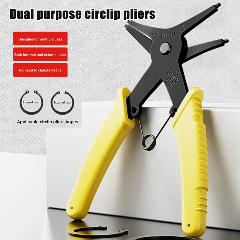 Circlip Pliers 2 In 1 Internal And External Dual Purpose Pliers External Spring Pliers Large Retaining Ring Removal Tool