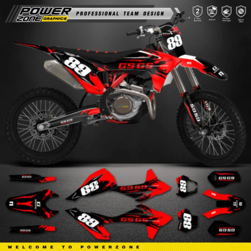 

PowerZone Full Set Graphics Backgrounds Decals Stickers Kit For GASGAS EC MC 2021 2022 2023 25