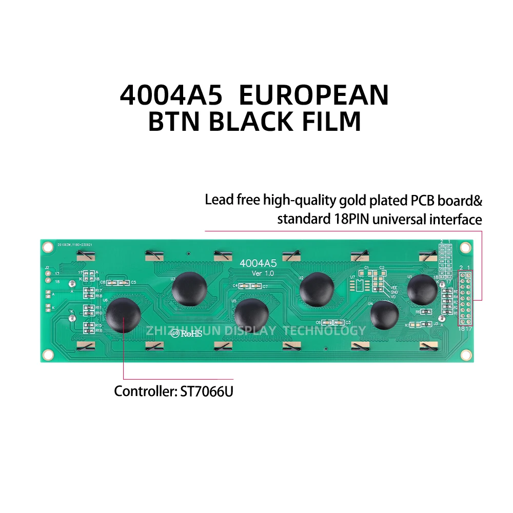 Garanzia di qualità 4004A5 modulo LCD a caratteri europeo 5V 40 x4 4004 BTN pellicola nera lettera gialla 190*54*13.1MM