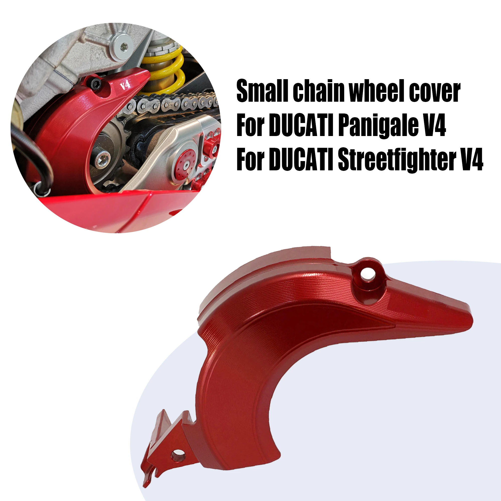 

New Fit DUCATI Street Fighter V4 V4S Panigale V4R Motorcycle CNC Engine Chain Wheel Cover Chain Cover 2018-2023