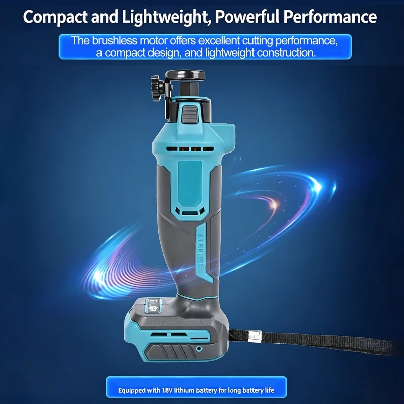 Electric Drywall Cut Out Tool For Dewalt Makita Battery 3 Speed Cutting Woodworking Brushless Rotary Saw Sheetrock Tool 30000RPM view 5