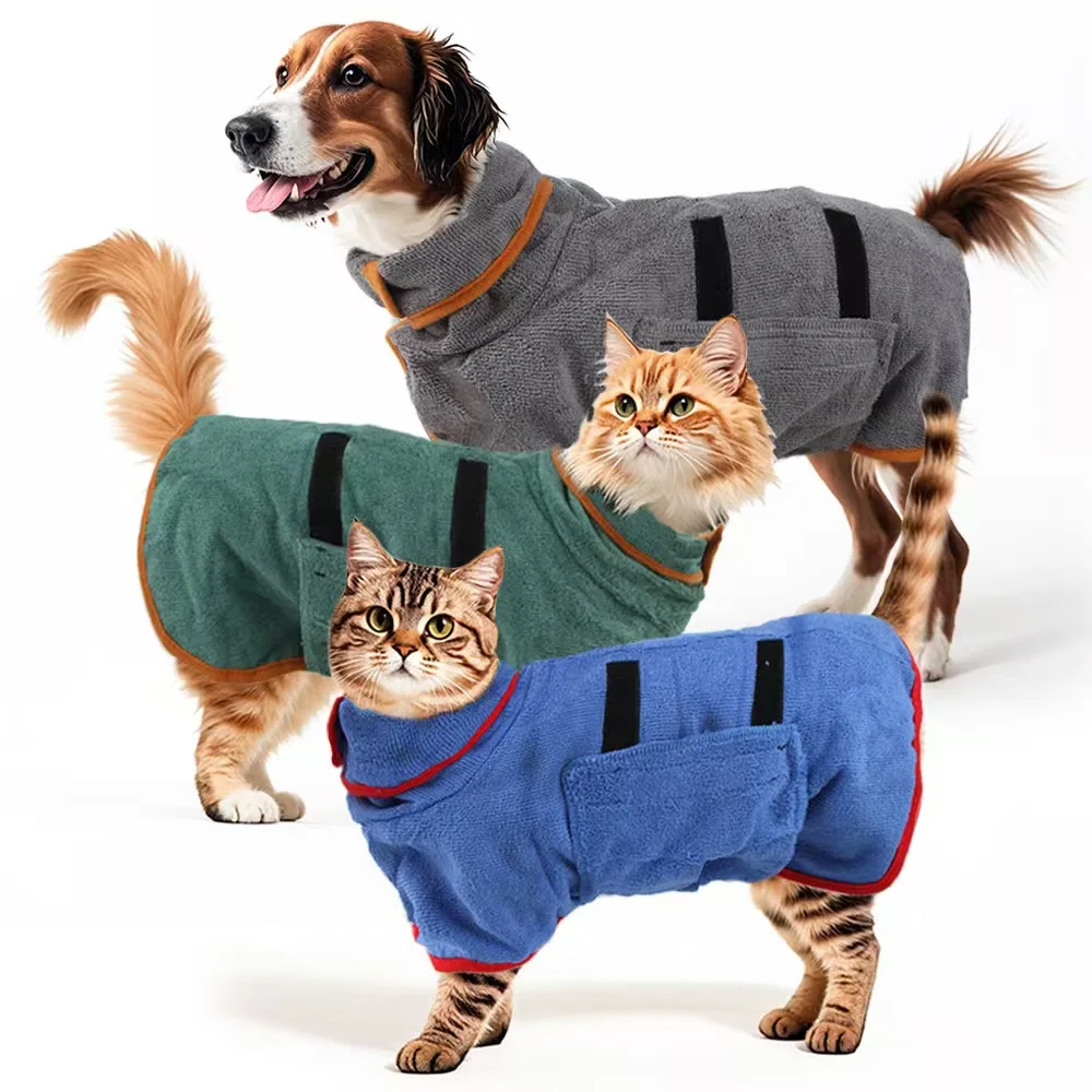 

1-piece set of quick-drying dog bathrobes, pet bath towels, suitable for cold weather, beaches, dogs to use towels afterswimming