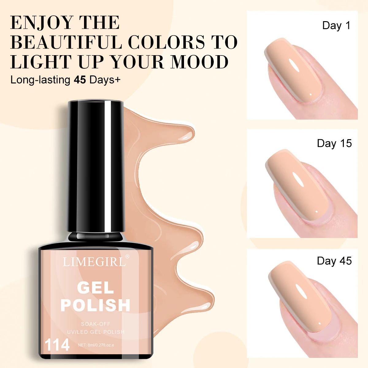 라이메걸 4개입/세트 젤 네일 폴리쉬 글리터 핑크 UV LED 세미 퍼머넌트 젤 소크 오프 바니쉬 네일 아트 DIY 매니큐어 네일 폴리쉬 키트