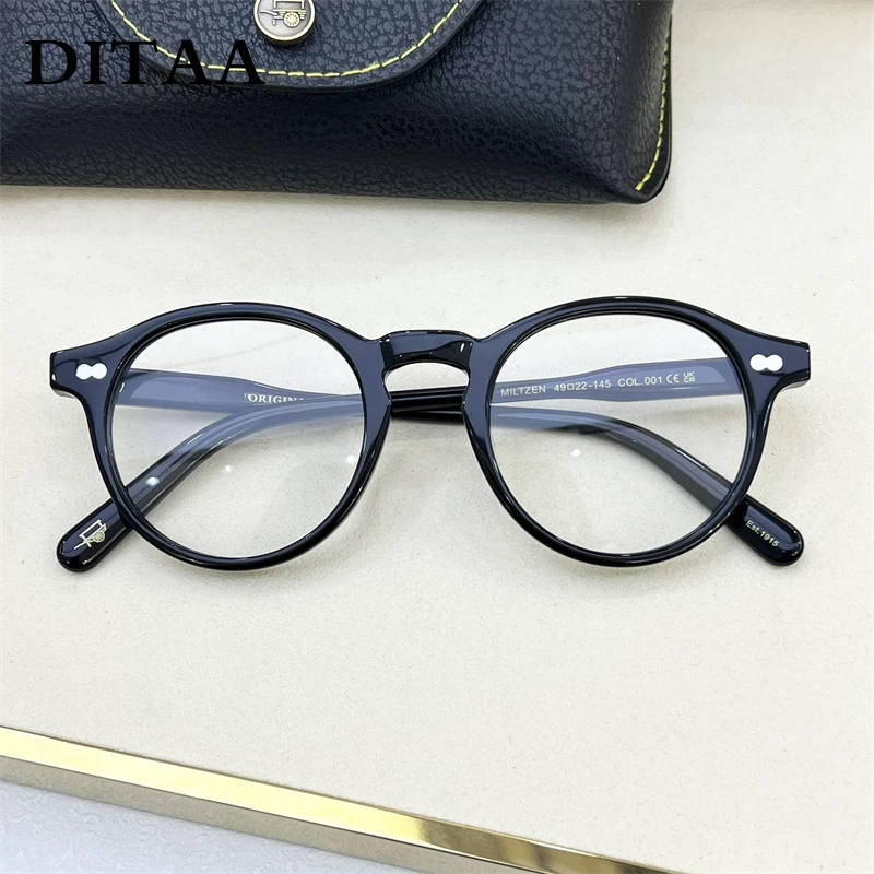 Miltzen Lemtosh Luxury Designer Brand Fashion Women's Grade Glasses Frame Round Style High Quality Acetate With Case