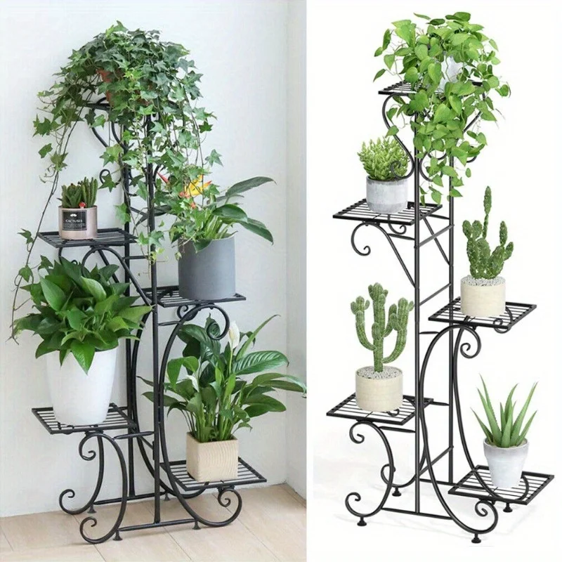 5 Tier Tall Plant Stand Rack Multiple Flower Pot Holder Shelf For Indoor Outdoor