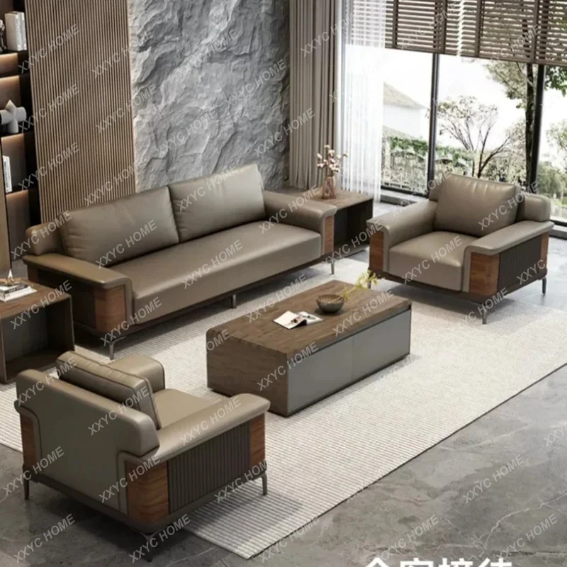 XX  President Coffee Office Sofas Table Combination Chair Person Office Sofas Guest Reception Office Furniture Ambony