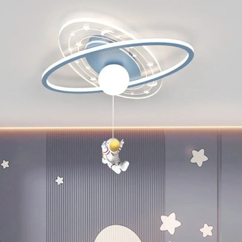 Lumière de chambre d'enfant, lumière de chambre d'astronaute, nouvelle protection des yeux, plafonnier créatif planète astronaute
