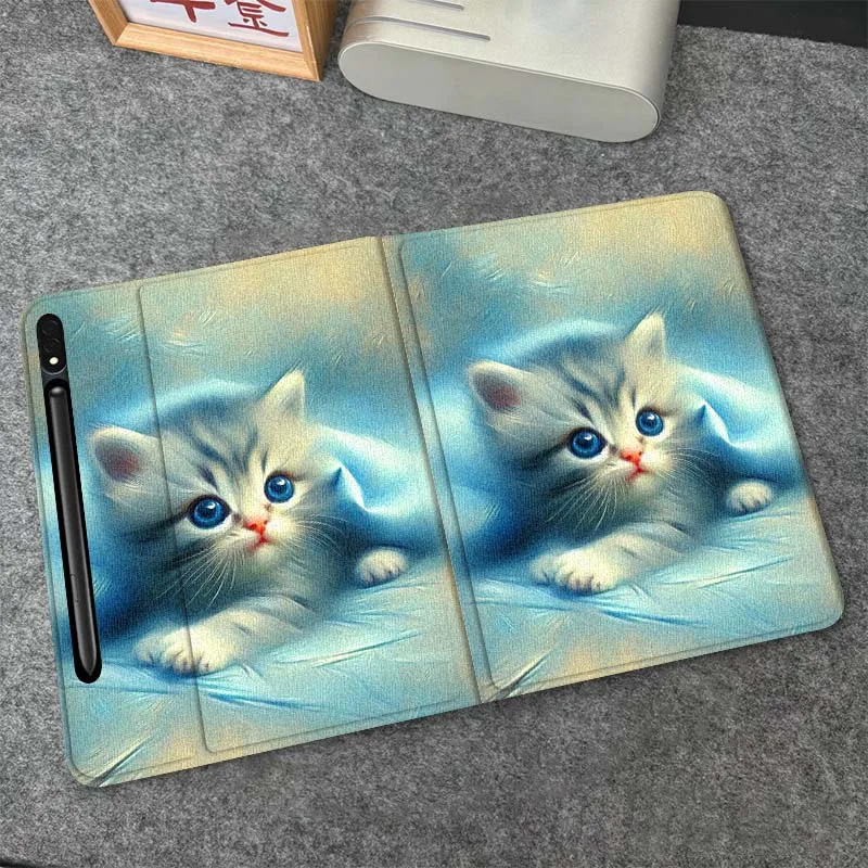 

Cat Cartoon Popular Art For Samsung Galaxy Tab S6 S7 S8 S9 S10 FE Plus Lite Soft Flexible Support Tablet Case Gift