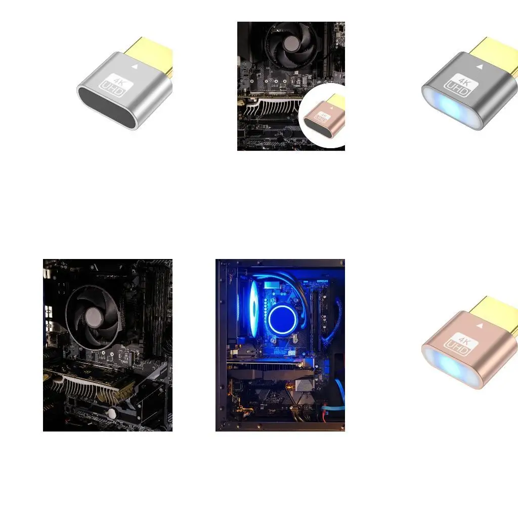 Y1UB HDTV Dummy -Stecker steckt kopflos Adapter für mehrere Monitor -Setups anzeigen