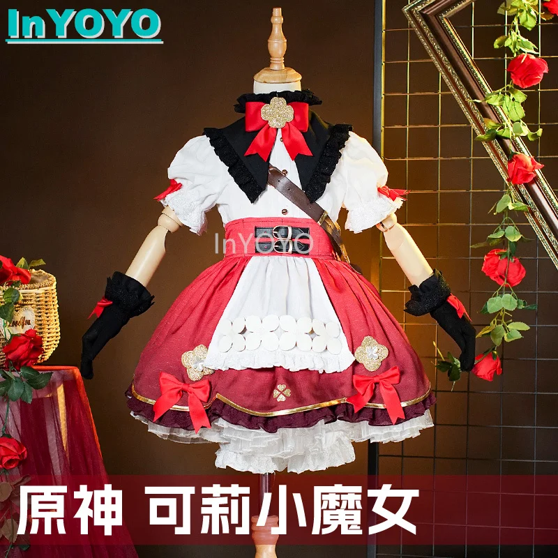 InYOYO Klee Genshin Impact Cosplay Costume Little Witch Lovely Dress Children's Clothing Halloween Party Outfit For Child 2023