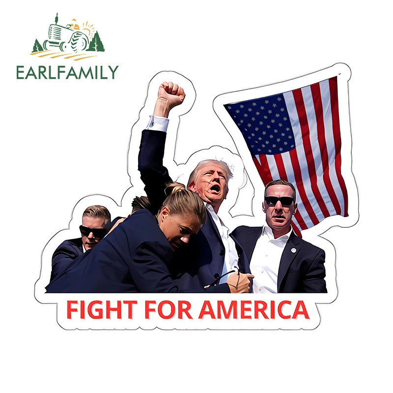 EARLFAMILY 13cm for Famous Scene Trump Car Stickers Decoration Cool Scratch Proof Decals American Style Car Door Protector