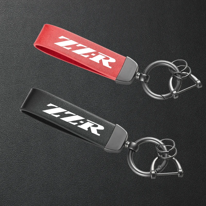 

Motorcycle High-Grade Leather Keychain Metal Keyring For Kawasaki ZZR250 ZZR600 ZZR1200 ZZR1400 ZZR 250 600 1200 1400