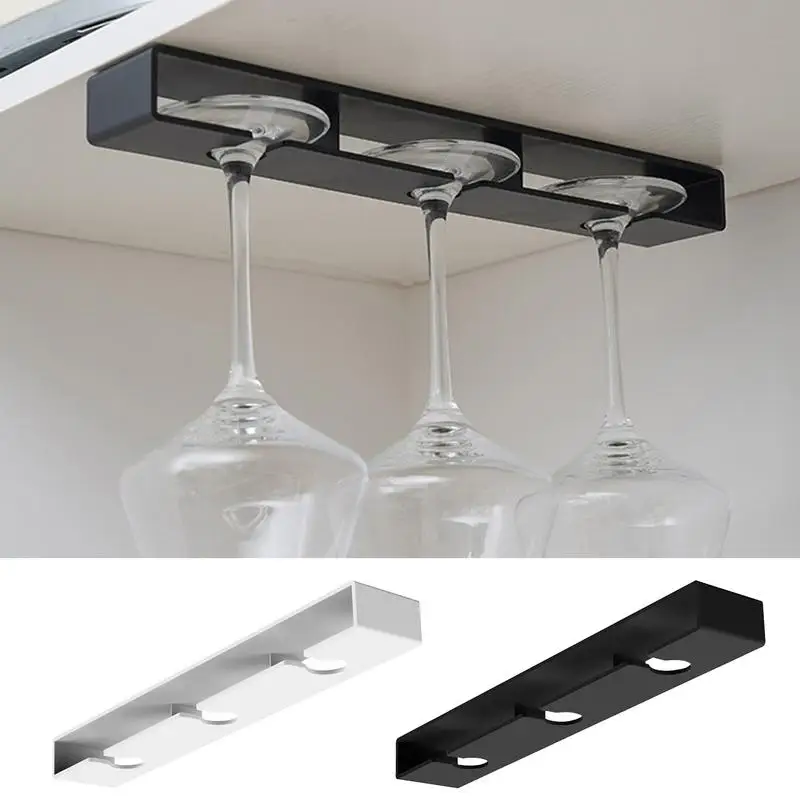 Under Cabinet Wine Glass Hanger Kitchen Wine Glass Storage Space-Saving Holder Hanger Glassware Drying Holder For Restaurant Pub