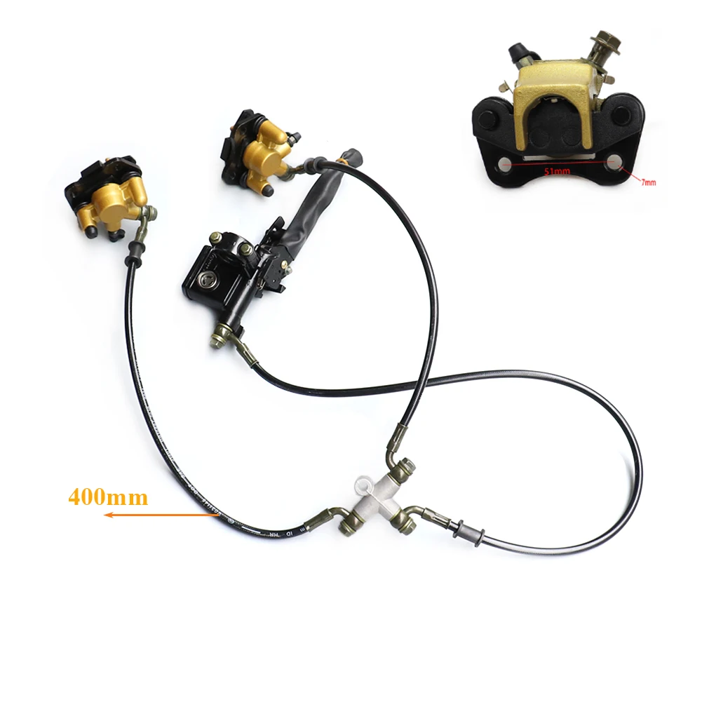 ATV Caliper System QUAD Dirt Bike Front Disc Brake Twin Disc Brake Assembly Brake System For 110cc 125cc atv Motorcycle Parts