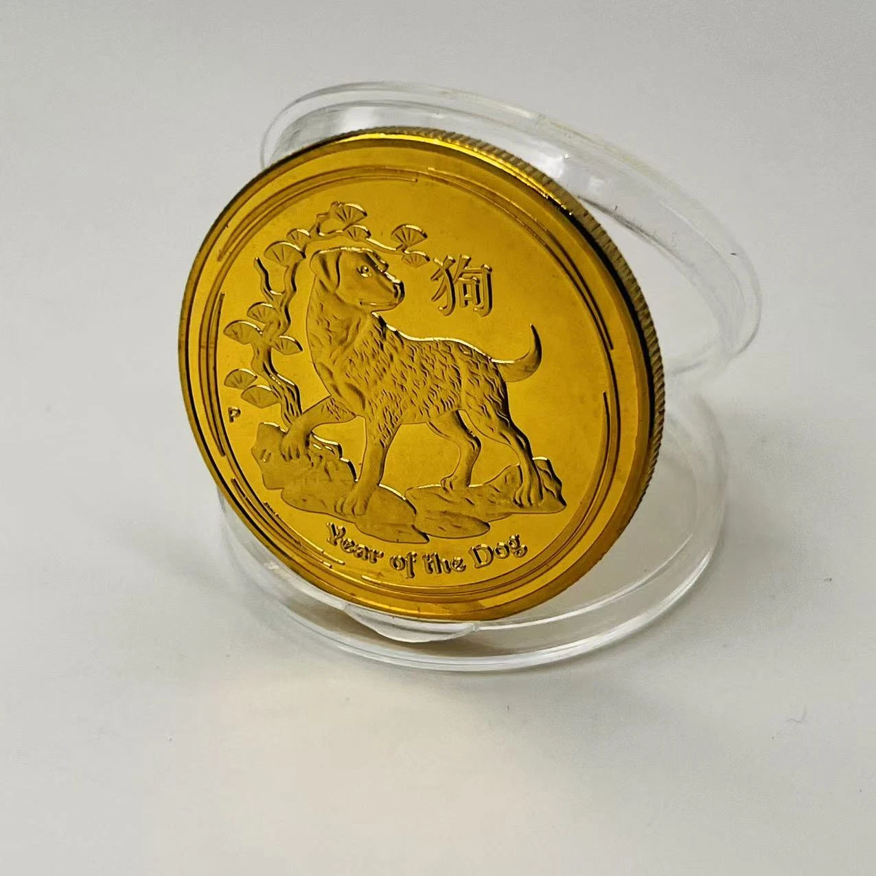 5 PCS Dog 2018 Animal Chinese Zodiac Coins Gold Plated 1 OZ Badge Elizabeth Souvenir Decoration Coin