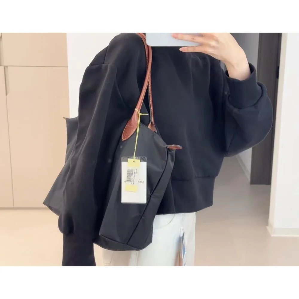 Long Handle French Nylon Women's Nylon Handbag Fashion Travel Shopping Shoulder Tote Casual Women's Waterproof Shoulder Bag