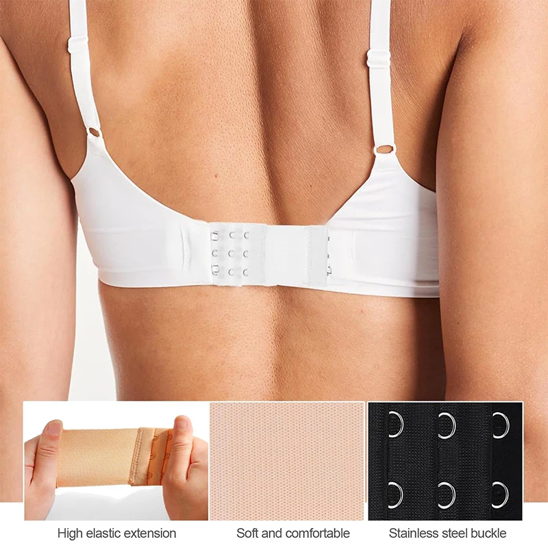 3 Pieces Bra Extender for Women's Elastic Bra Extension Strap Hook Clip Expander Adjustable Belt Buckle Intimates Accessories image 4