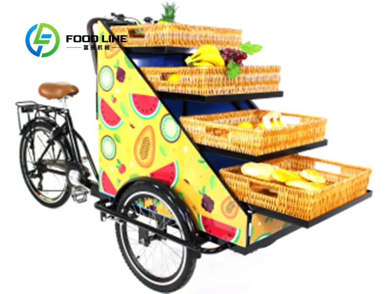 Mobile Ice Cream Cart With Refrigeration System Hand Push Snack Vehicle For Outdoor Street Scenic And Beach Vending Business