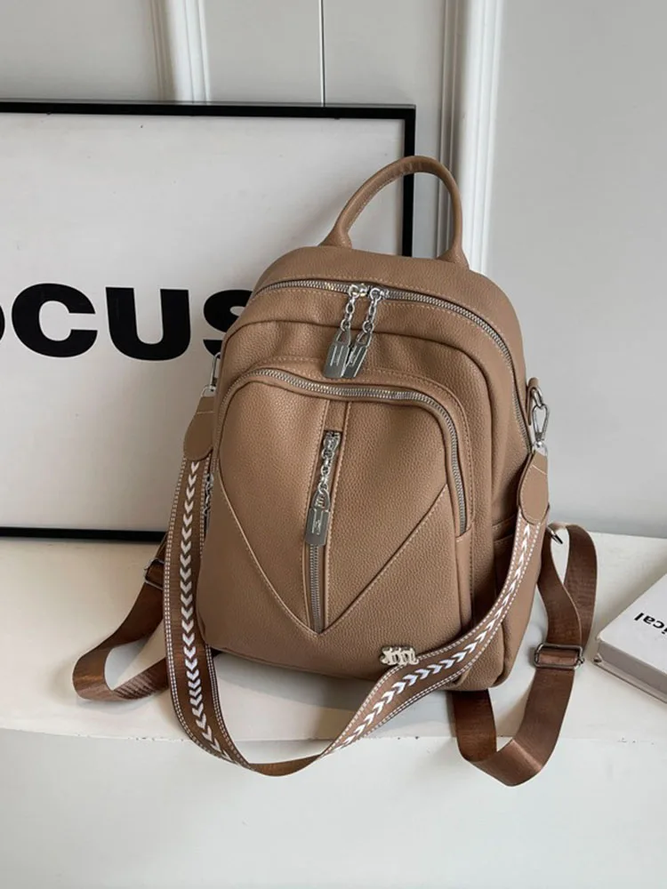 Women Large-capacity Single-shoulder Bag New for Girl Work Commuting School Backpack Fashion Casual Versatile Lychee Pattern Bag