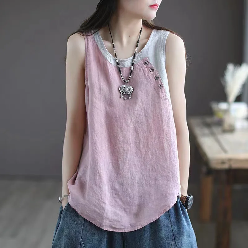 Chinese traditional clothing Women's Cotton  Linen Summer Vintage Top Loose Tang Suit Chinese Blouses For Women Oriental Dress