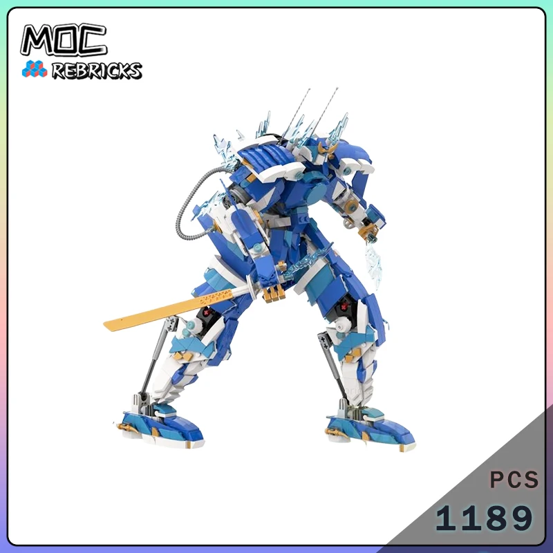 MOC Lightning Warrior Mech Building Blocks Thunder Warrior Robot Action Figure Assembly Bricks Model Toys Gifts
