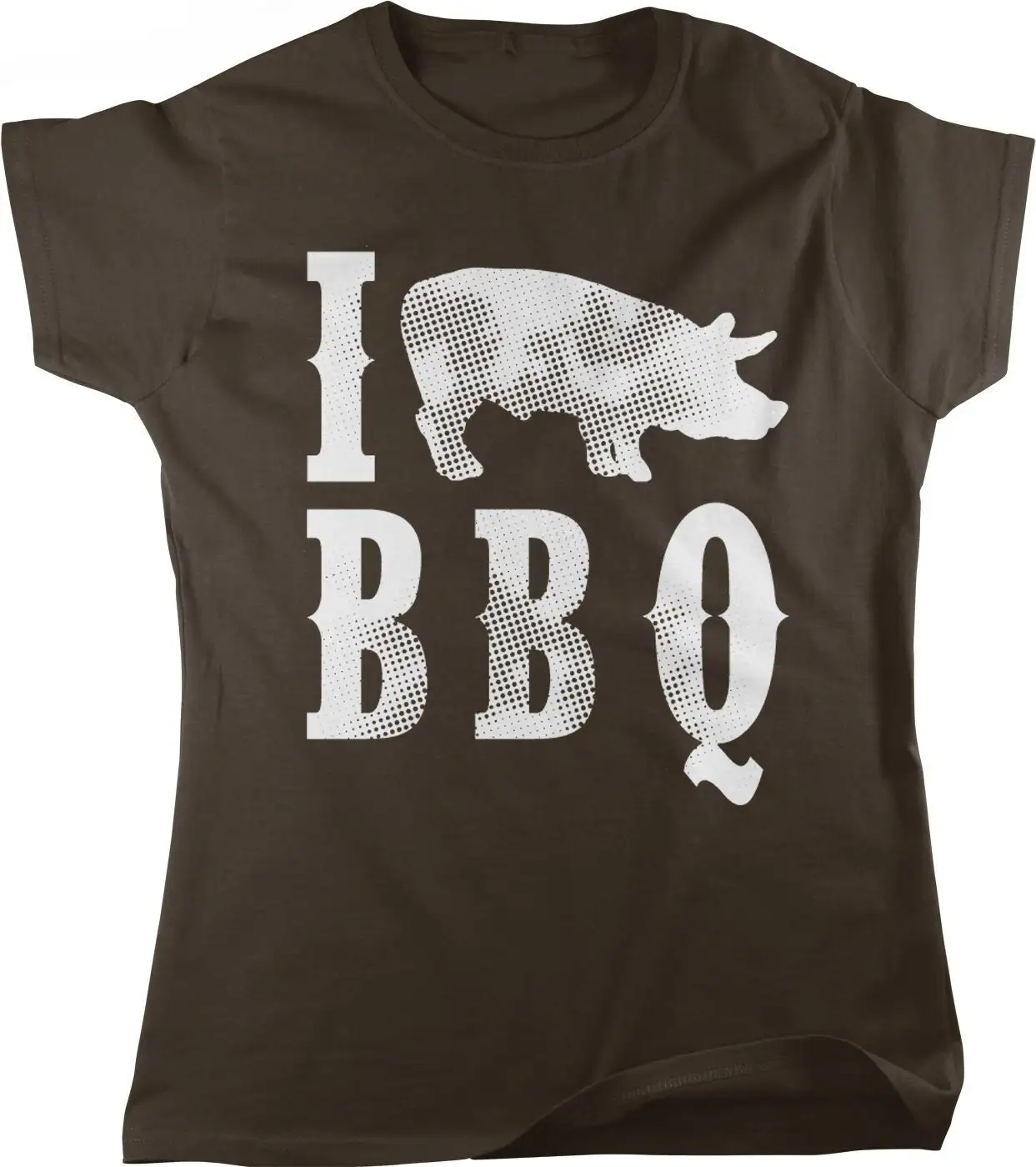 I Pig BBQ Pork Love Piggy Barbecue Roast Women's T shirt HOOD_00182