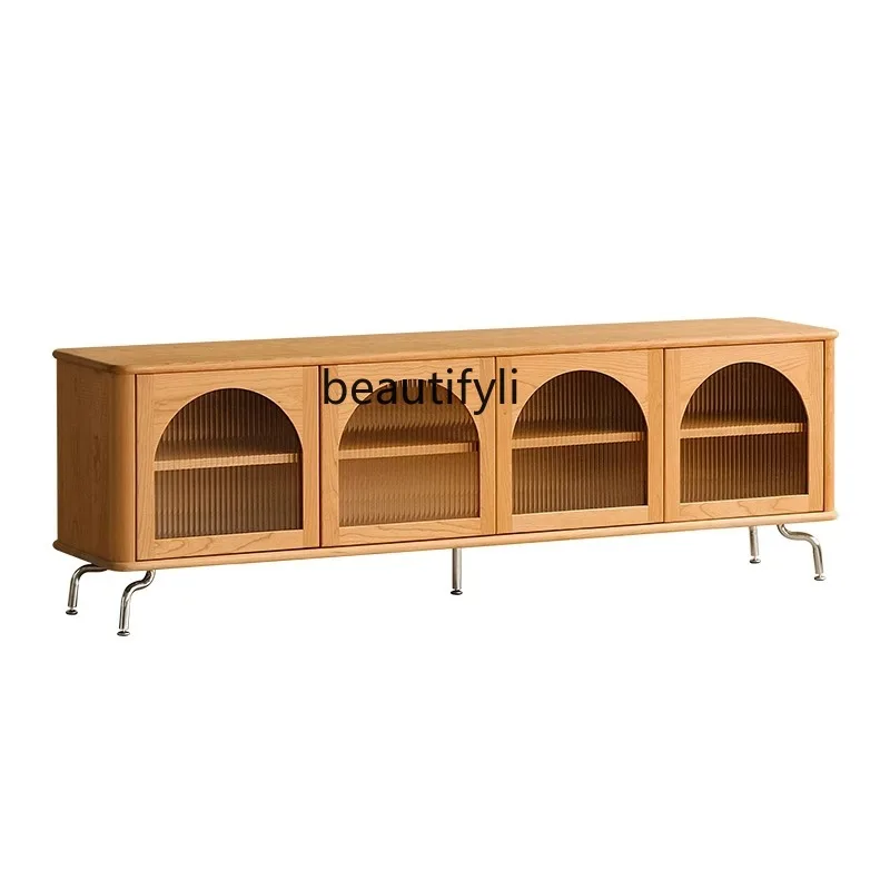 

Solid Wood Living Room Side Cabinet Storage Restaurant Storage Cupboard Wine Cabinet Home Display TV Cabinet furniture