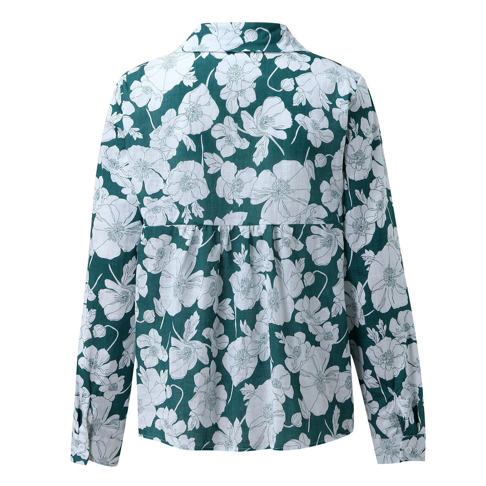 Fashion Women's Loose Shirt Linen Button Printing Lapel Shirt Long Sleeves T-shirt Women Blouse 2023 Autumn Blusas Para Mujer