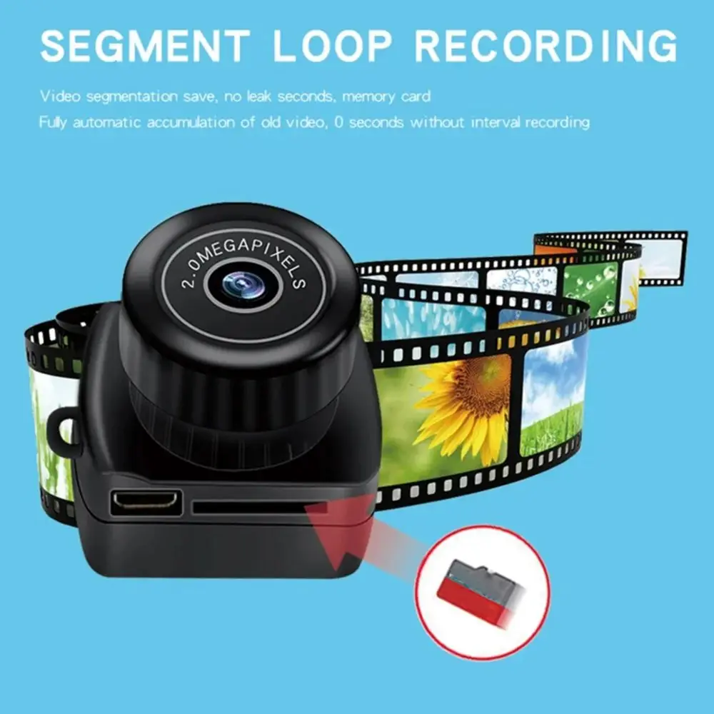 Y2000 Mini Camera Portable Video Audio Recorder Camcorder 640x480 Video Resolution for Windows/MAC/Linux for Outdoor Sports